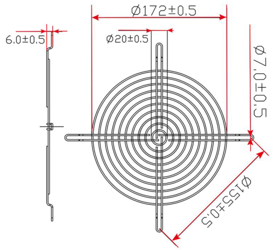 180mm fan filter