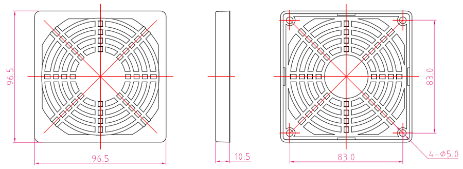 90mm fan grill